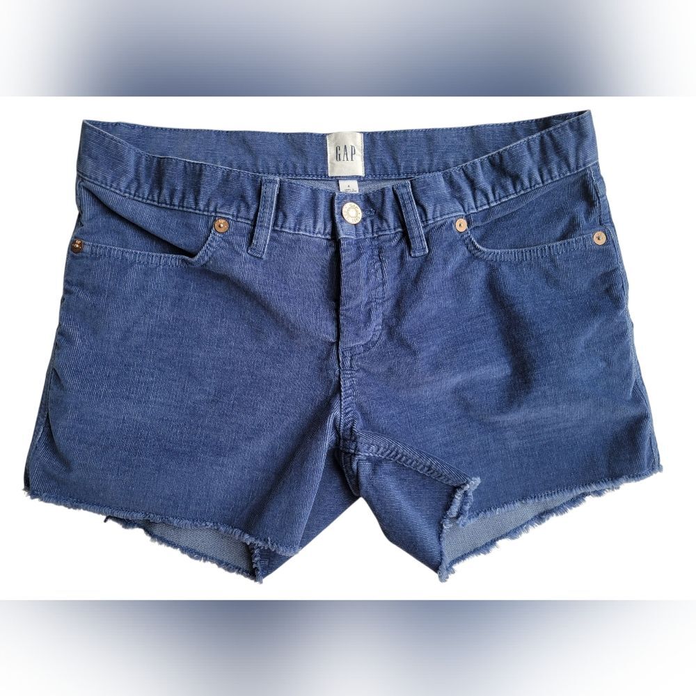 GAP 90s Vibe Blue Raw Hem Cutoff Shorts Size 4